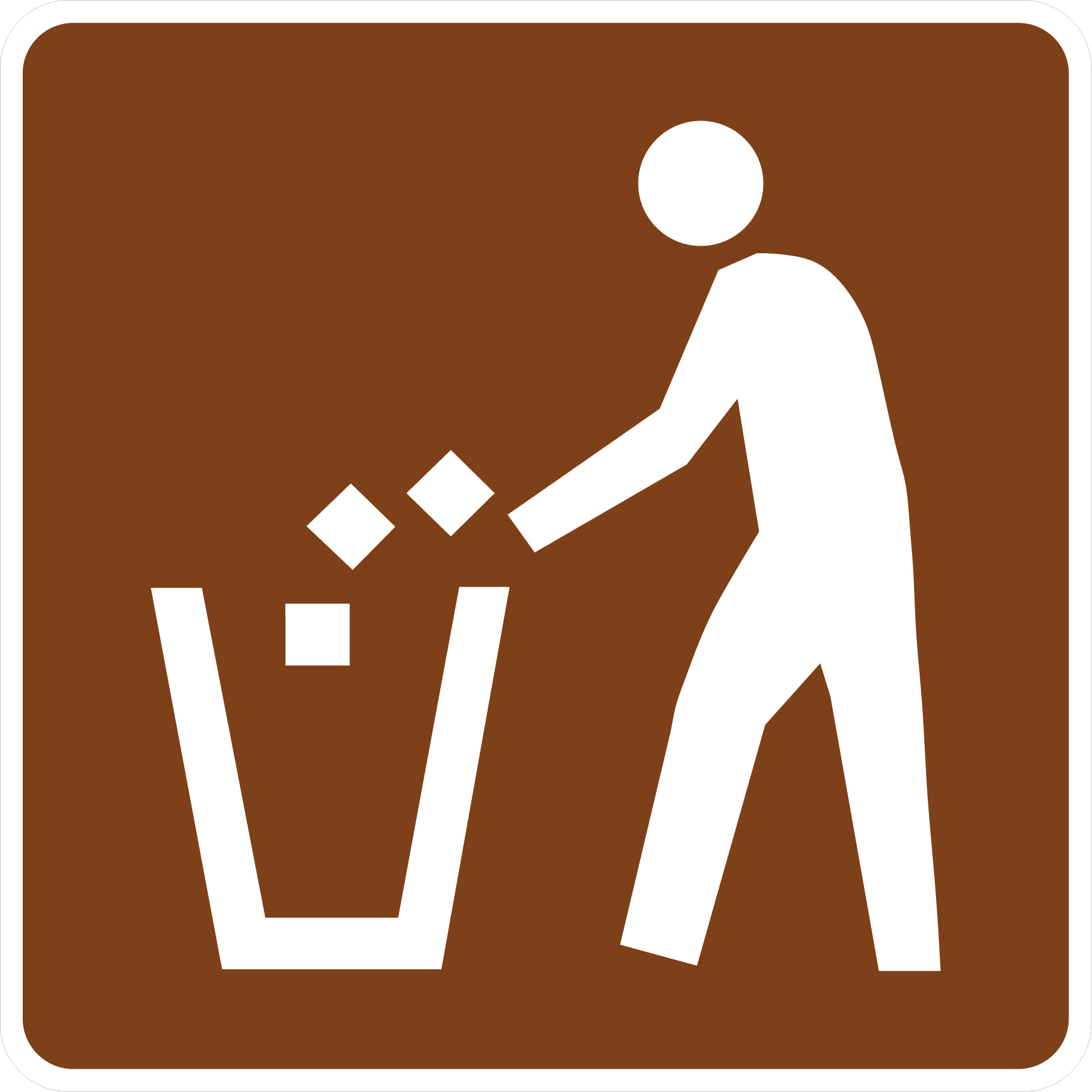 Brown Litter Container Symbol Sign | Streetsigns.com